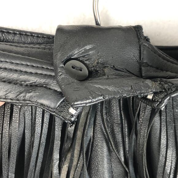 H&M DBlack Vegan Faux Suede Leather Tassel/Fringe Mini Skirt 2 XS 24" - Picture 4 of 13